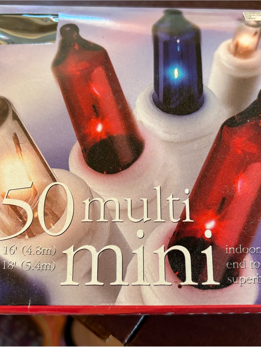 NWT Patriotic Mini String Lights – 50 Count Red, White, & Blue – White Wire –